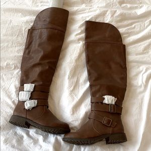 Nature breeze size 10 cognac thigh high boots